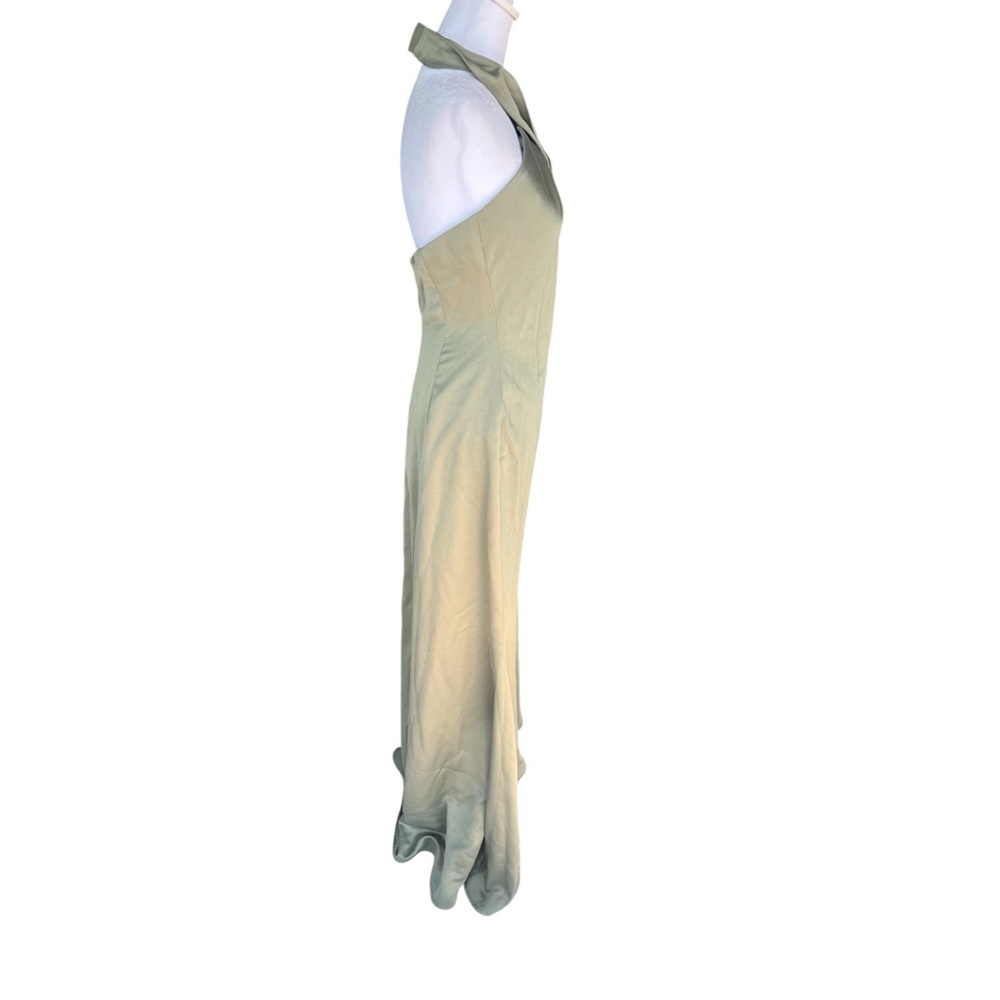 BHLDN Anthropologie Ruby Twist Halter Maxi Dress in Moss Size 6 - Picture 9 of 14